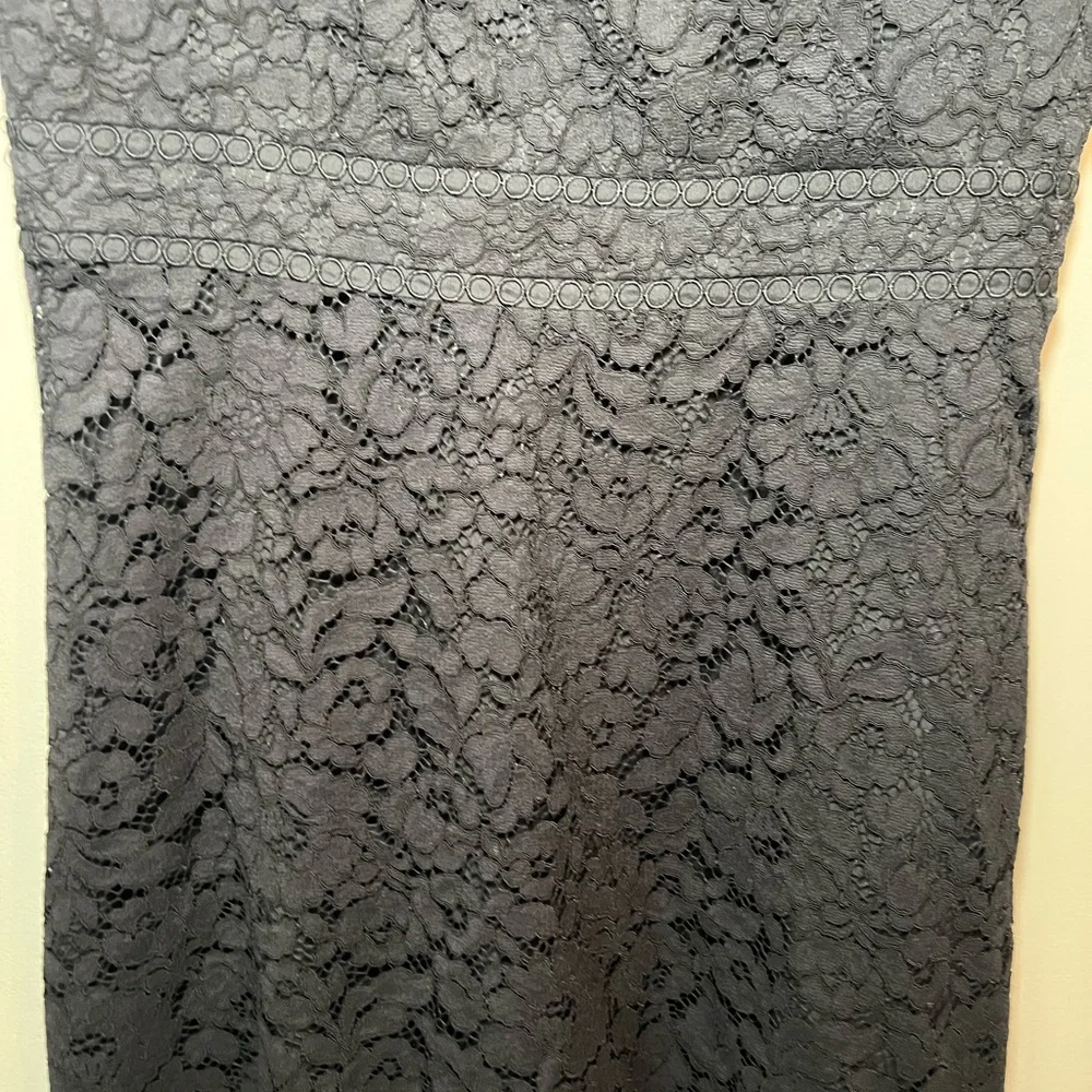 LOFT Black Sleeveless V-Neck A-Line Mini Dress SZ 12P - Picture 4 of 6